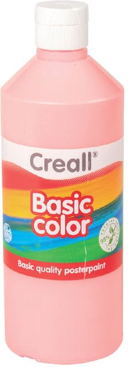 Plakkaatverf creall basic roze 500ml | Fles a 500 milliliter | 6 stuks